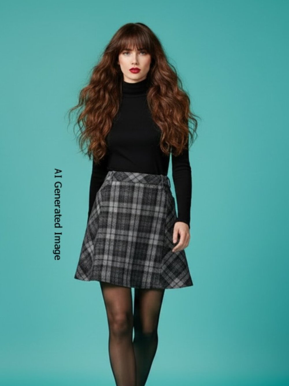 Eddie Bauer Plaid Mini Skirt Wool Blend Lined Back Zip Gray Black Size 8